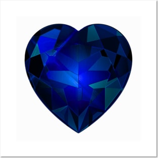 Blue and Turquoise Heart Gemstone Posters and Art